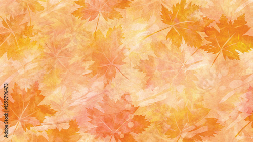 An abstract floral pattern of colorful autumn leaves creates a vibrant, seasonal nature background