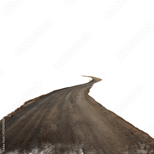 Winding road disappearing into darkness