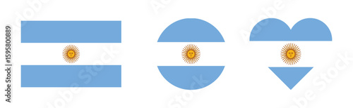 Argentina Flag Vector – National Symbol with Sun Emblem Isolated on White