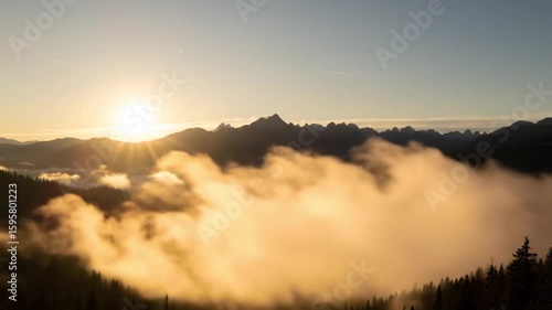 Time-Lapse of Sunrise Over Mountain Range