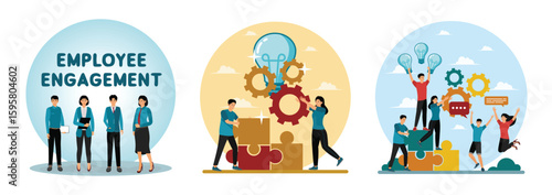 Employee Engagement concept. Work motivation. HR employee engagement.