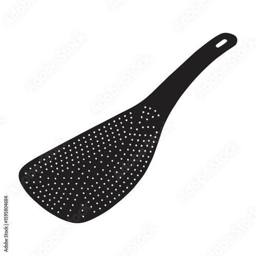 silhouette image of a rice spoon with a transparent background