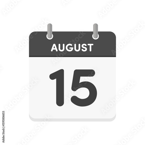 8月15日･August 15の日めくりカレンダーのアイコン - 8/15の日付入りの暦の素材