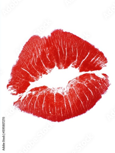 Romantic kiss mark art studio setting digital artwork vibrant red close-up view love concept