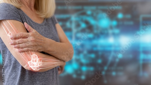 Wallpaper Mural Middle aged woman holding painful joints suffering from chronic illness, arthritis or autoimmune disease. Healthcare, medical condition, patient pain and discomfort concept.
 Torontodigital.ca