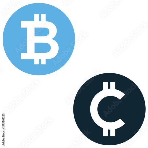 Cryptocurrency icon vector, representing digital currency and blockchain technology. Perfect for fintech, investment platforms, or economic designs showcasing bitcoin, ethereum, and digital asset