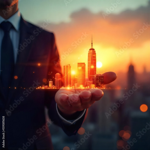 shanghai skyline at sunset