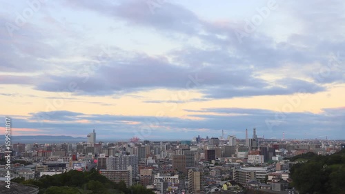 大分市街地の夕暮れ（大分県大分市）
