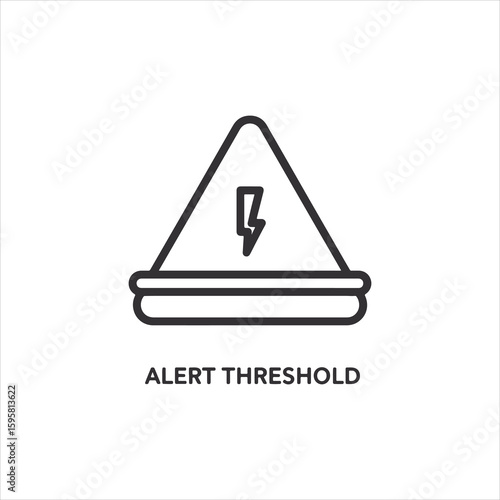 Vector art of alert threshold warning symbol with lightning bolt