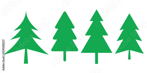 Decorative Christmas Tree Vector Illustration – Festive Holiday Evergreen Design with Ornaments and Star for Seasonal Celebrations