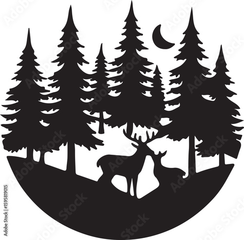 deer in winter forest