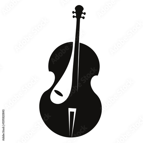violin isolated on black