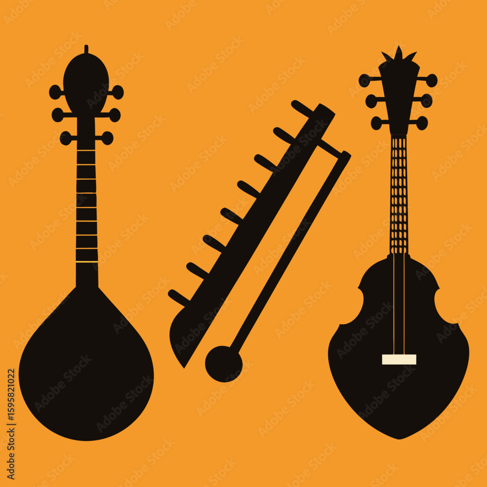 Naklejka premium set of electric guitar