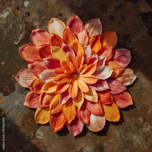 A bright closeup of colorful garden flowers in full bloom