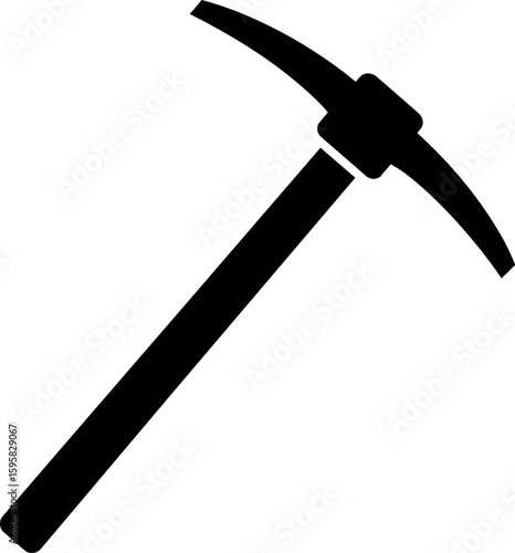Black pickaxe silhouette icon