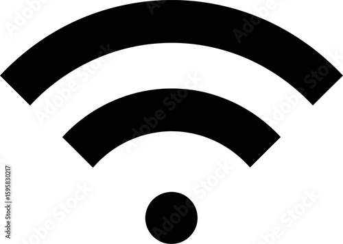 Simple wi fi signal icon black and white