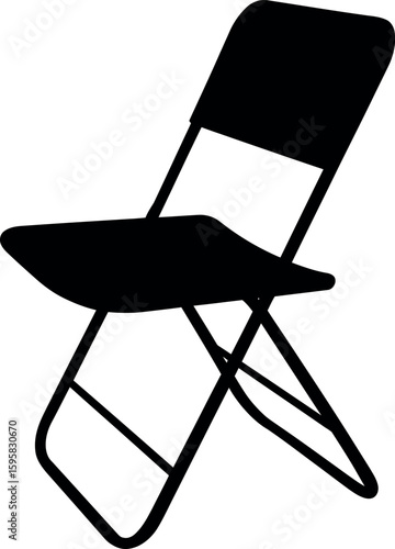 Black folding chair silhouette