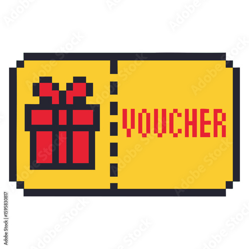 Pixel Art Gift Voucher: Design Element for Marketing & Promotions