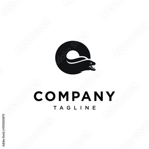 Circle Moray Eel Logo Icon Vector