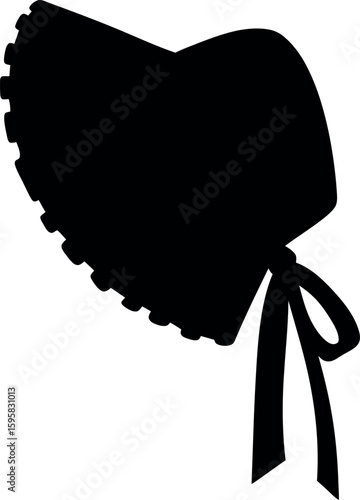 Vintage bonnet silhouette with ribbon