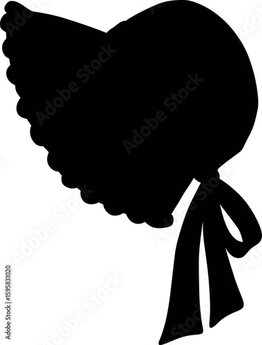 Vintage bonnet silhouette baby girl hat retro style