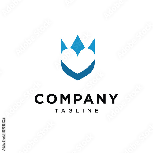 Hearth Trident Logo Icon Vector.