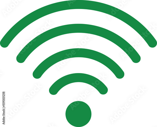 Green wi fi signal icon