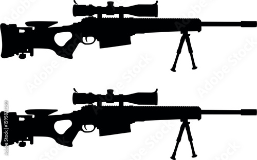 Sniper rifle silhouette precision weaponry