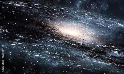 Wallpaper Mural A flowing river of deep blue light drifts through a cosmic expanse of brilliant stars and dark nebulae Torontodigital.ca