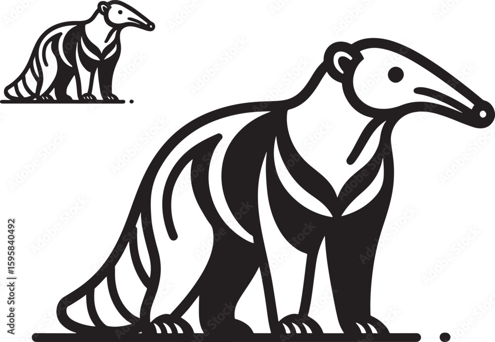 Obraz premium Vector image of a giant anteater isolated on a white background