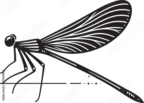 Dragonfly icon isolated on white background. Vector illustration. Eps 10.