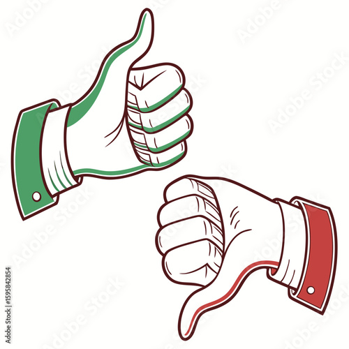 thumb up and down