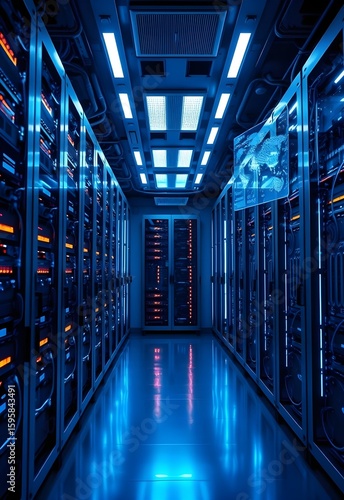 server rack in a data center