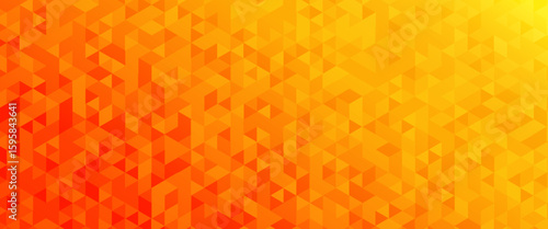 Bright geometric background with red and orange triangular patterns, creating a dynamic and energetic abstract design. Ideal for digital, print, or web use