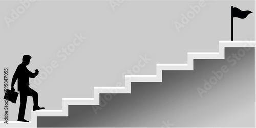 Businesspeople stairs of success concept icon vector for career path, goal achievement, and ambition. Ideal for personal development, leadership journey, and business growth motivation design.