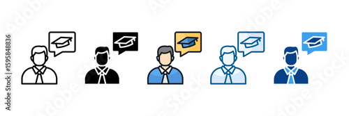 Academic Advice Icon Set Multiple Style Collection