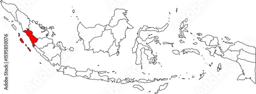 Map of Indonesia with West Sumatra Province highlighted, ideal for geographic, cultural, and regional-specific projects.

