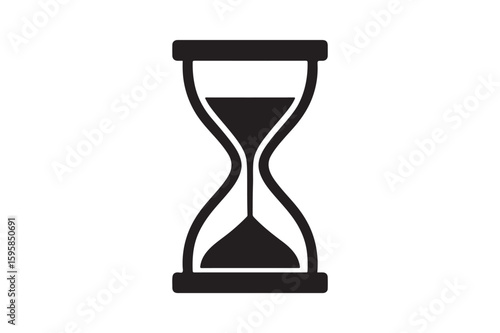 Hourglass silhouette vector art illustration on white background