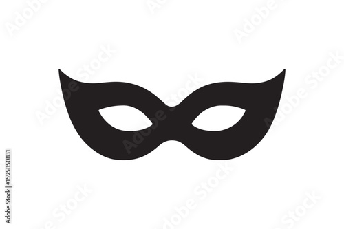 Mask silhouette vector art illustration on white background