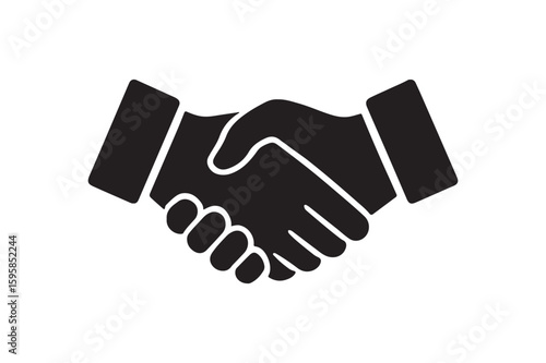 Historic handshake silhouette vector art illustration on white background