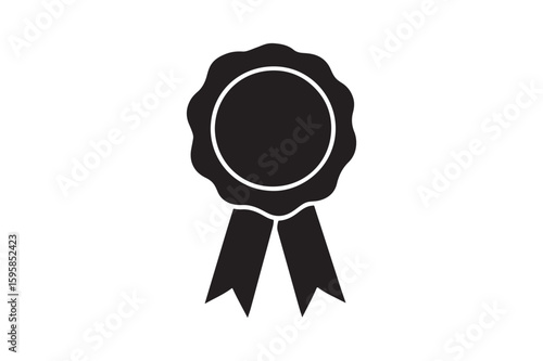 Historical document seal silhouette vector art illustration on white background