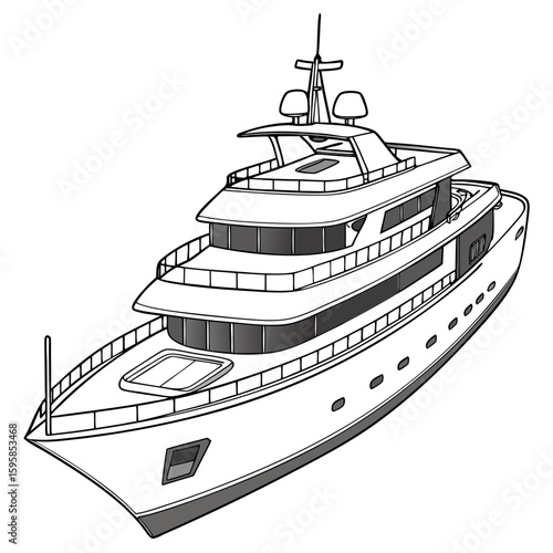 Luxury motor yacht with multiple decks boat watercraft