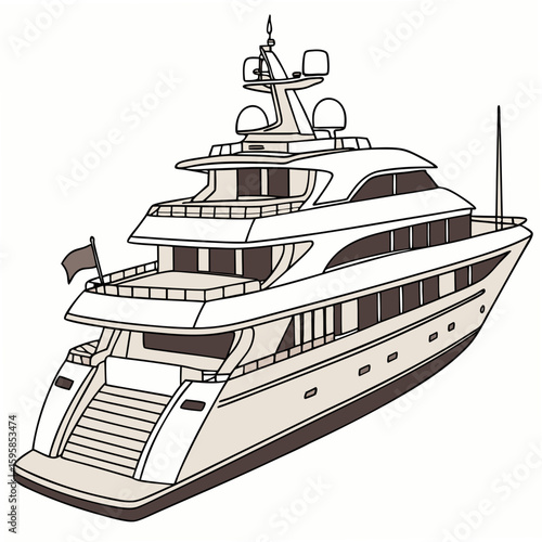 Luxury yacht with multiple decks boat watercraft