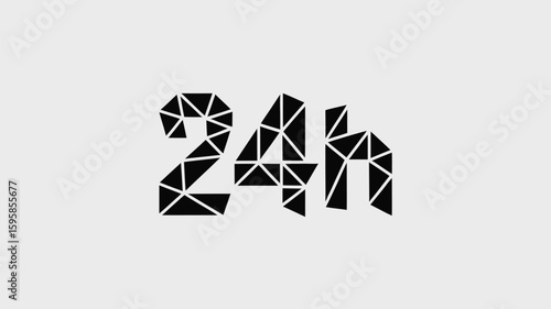 Geometric style logo design for 24 hour service, featuring triangle pattern and modern look