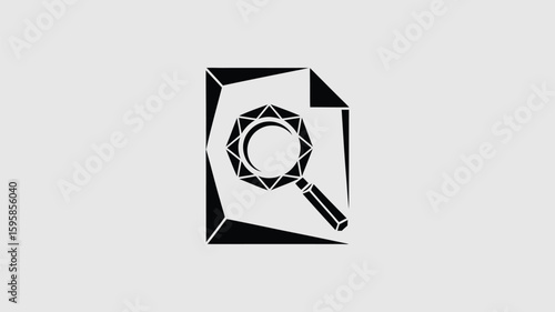 Magnifying glass over document showing search, research, and investigation concept