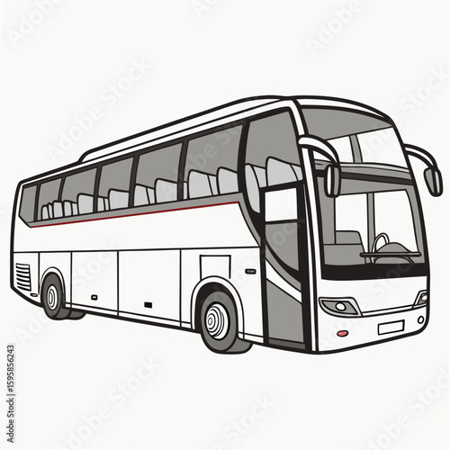 White coach bus with tinted windows transportation travel