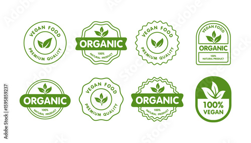 green vegan and organic food labels