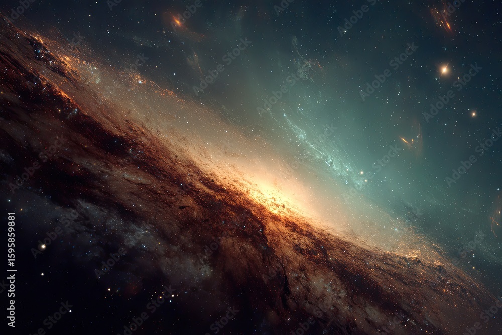 Fototapeta premium Cosmic Galaxy Nebula Colorful Space Scene