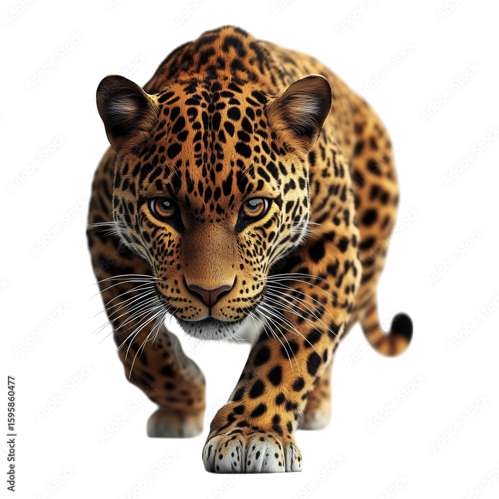 Obraz premium Leopard isolated on transparent background