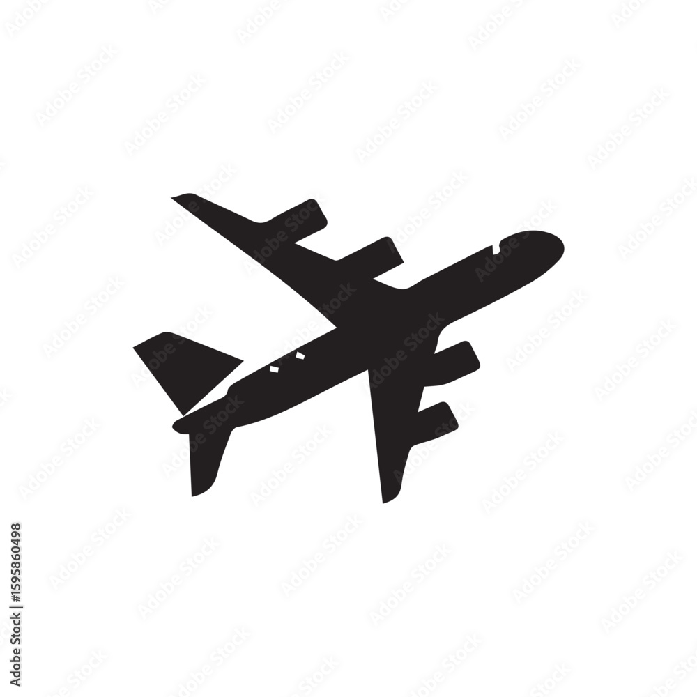 Obraz premium Transportation Silhouette Icons – Black & White Vector